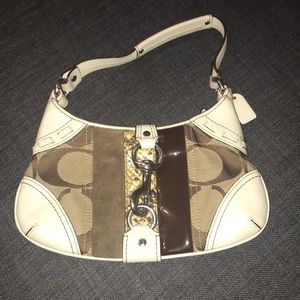 Coach Hampton Signature Python Stripe Hobo Bag